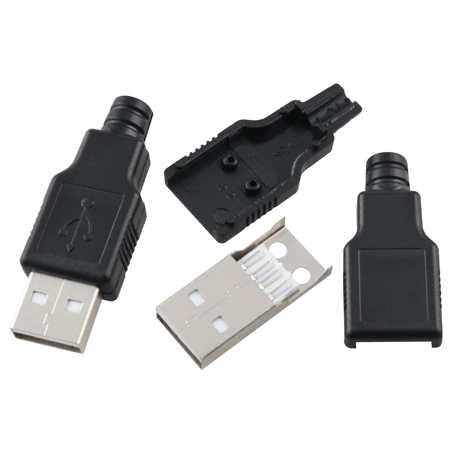 Amazon.co.jp: ZZLZX USBタイプA 4ピンオスジャックコネクター 12個